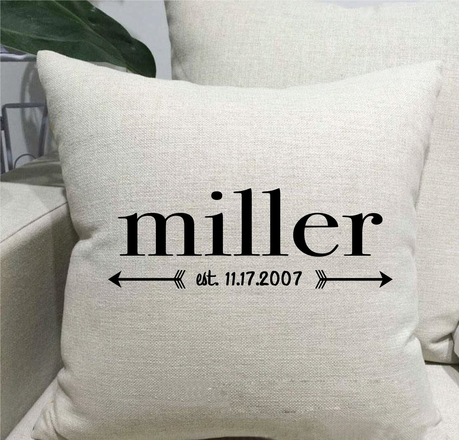 Personalized Name Throw Pillow Cover Last Name Pillow Cover Etsy