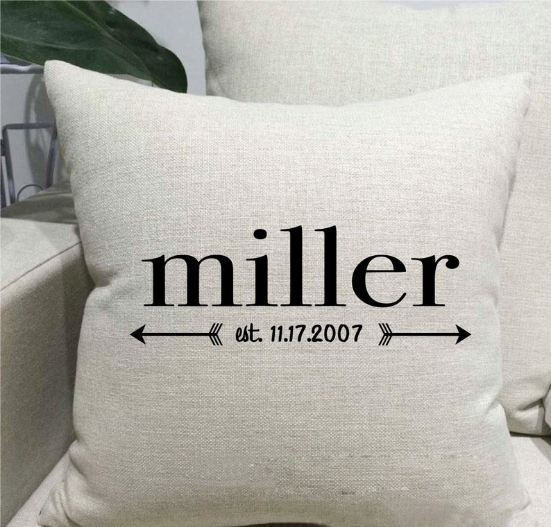 Personalized Name Throw Pillow Cover Last Name Pillow Cover Etsy