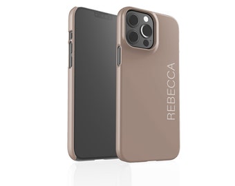 iPhone 15 Case | Mocha Solid iPhone 15 14 13 12 11 X XR XS SE Pro Plus Pro Max Mini Case | Personalized iPhone Case | Initial iPhone Case