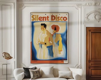 Silent Disco Surreal Pop Art Print: Galerie-Wand-Dekor (Digitaler Download)