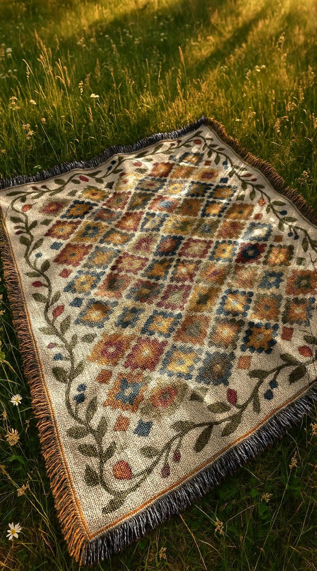 Cozy Country Blanket | Rustic Native Folk Woven Tapestry | Farmhouse ...