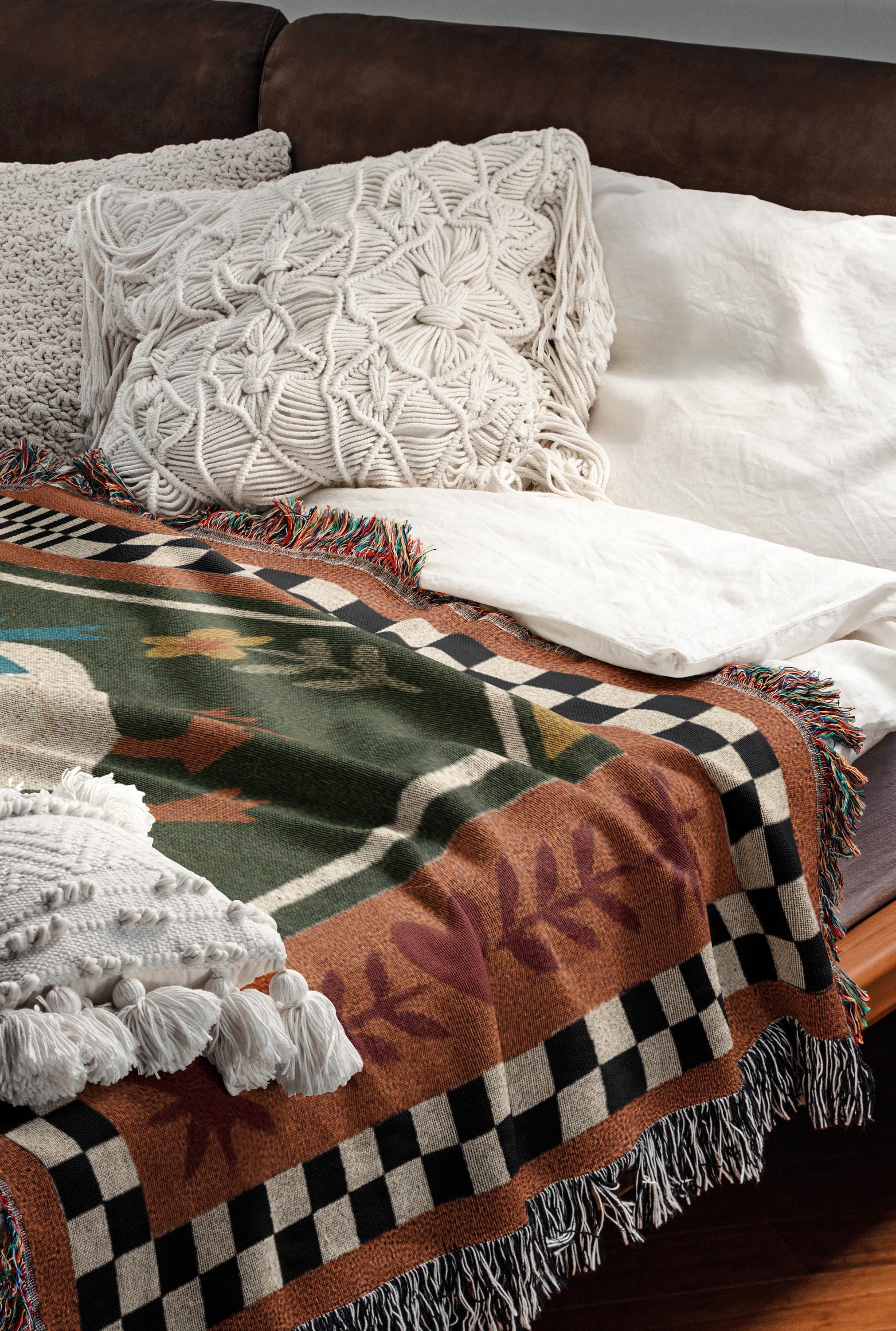 Rustic Wool Blankets Retro Country Duck Blanket | Folk Farmhouse Tapestry Throw Blanket ...