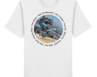 Adventure Sport Shirt, Bikepark, Enduro MTB Shirt grey, dirt bike style beige, Trail Riding Shirt, Downhill, MTB Gift - Organic Shirt