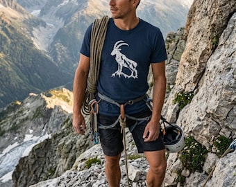 Ibex Oversized T-Shirt, Mountain Print tee, Nature inspired, Streetwear with Front Print - Organic Oversize Shirt