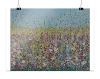 Meadow Flower Poster, Summer Flowers Wall Art, Nature Flowers Wall Decoration, Floral Gift for New Home/Moving In - Poster DIN A1 (landscape)