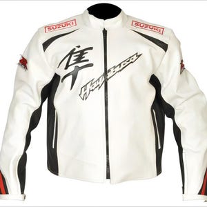 Nueva chaqueta de cuero de carreras para moto Suzuki GSXR para hombre, hecha a mano.