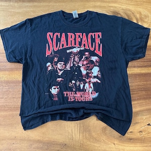 Gildan SCARFACE T-shirt The World Is Yours Tony Montana LX Black