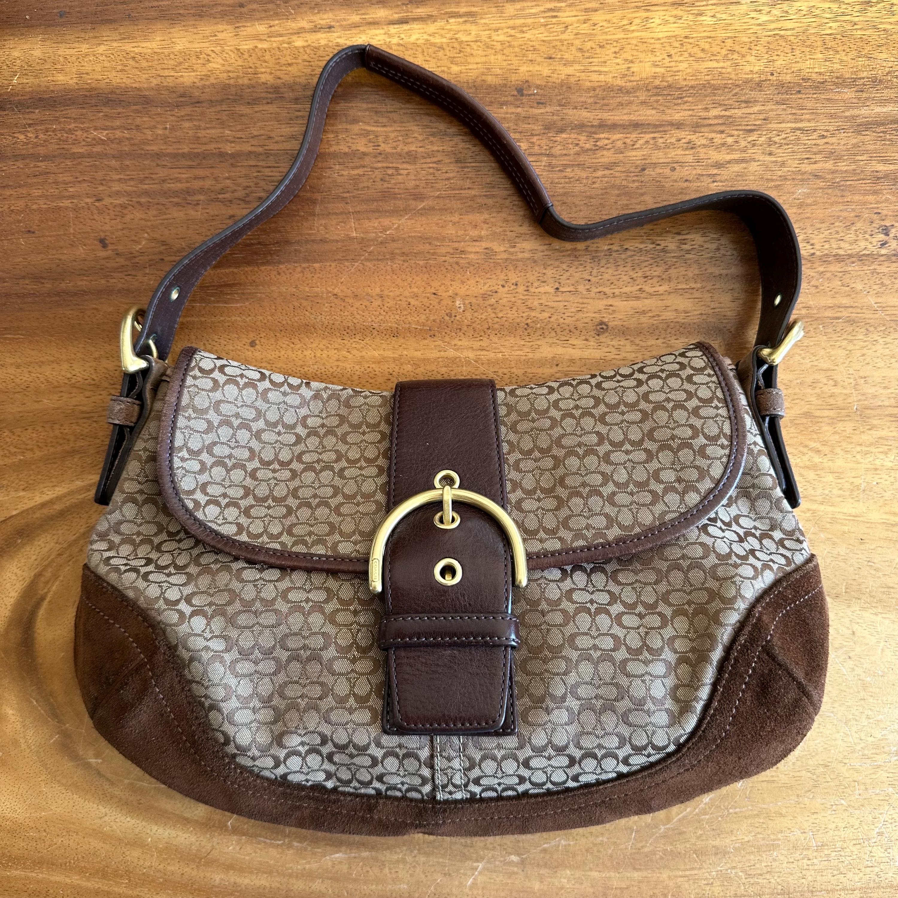 バッグ coach soho vintage signature handbag y2k Coach Vintage Soho Y2K Tweed Multicolor Satchel w/Leather