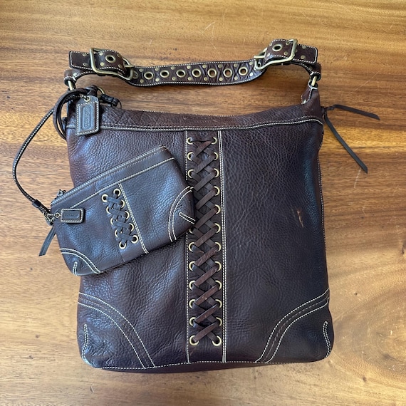 小物 Vintage Coach Legacy Leather Frnch Purse Vintage Coach Legacy Leather Crossbody Bag: Brown 90s Purse