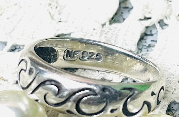 Sterling Silver Ocean Waves Ring   Beach Lover Ri… - image 2