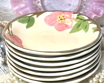2 Franciscan Desert Rose Berry Bowls Hand Painted Potery wonderful