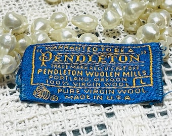 Vintage PENDLETON Patch. Blue & Gold, Portland, Oregon, Made in USA