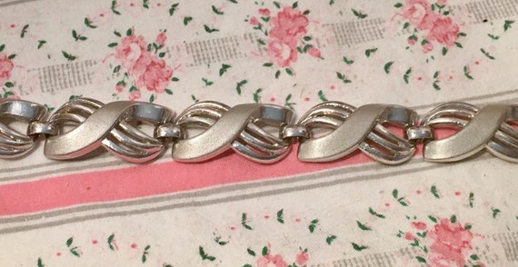 Crown Trifari Vintage Silver Bracelet ~ Polished … - image 2