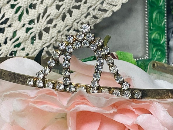 Vintage Rhinestone Quinceañera Prom Queen Crown / Tiara Unique Rare Crown Tiara Gorgeous Vintage Rhinestone Quinceanera Prom  main image 2