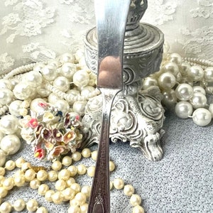 Antique Silver Master Butter Knife pretty Cheese Spreader