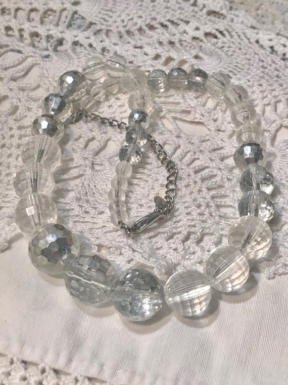 Razzle Dazzle Silver Clear Graduated Faceted  Bea… - image 4