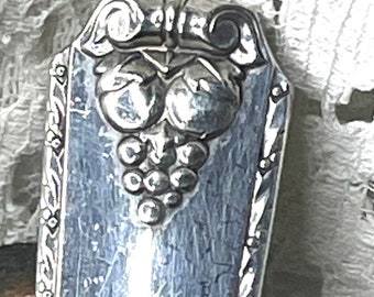 Beautiful Grapes Pattern Antique Silver Meat Serving Fork , Holiday Entertaining!