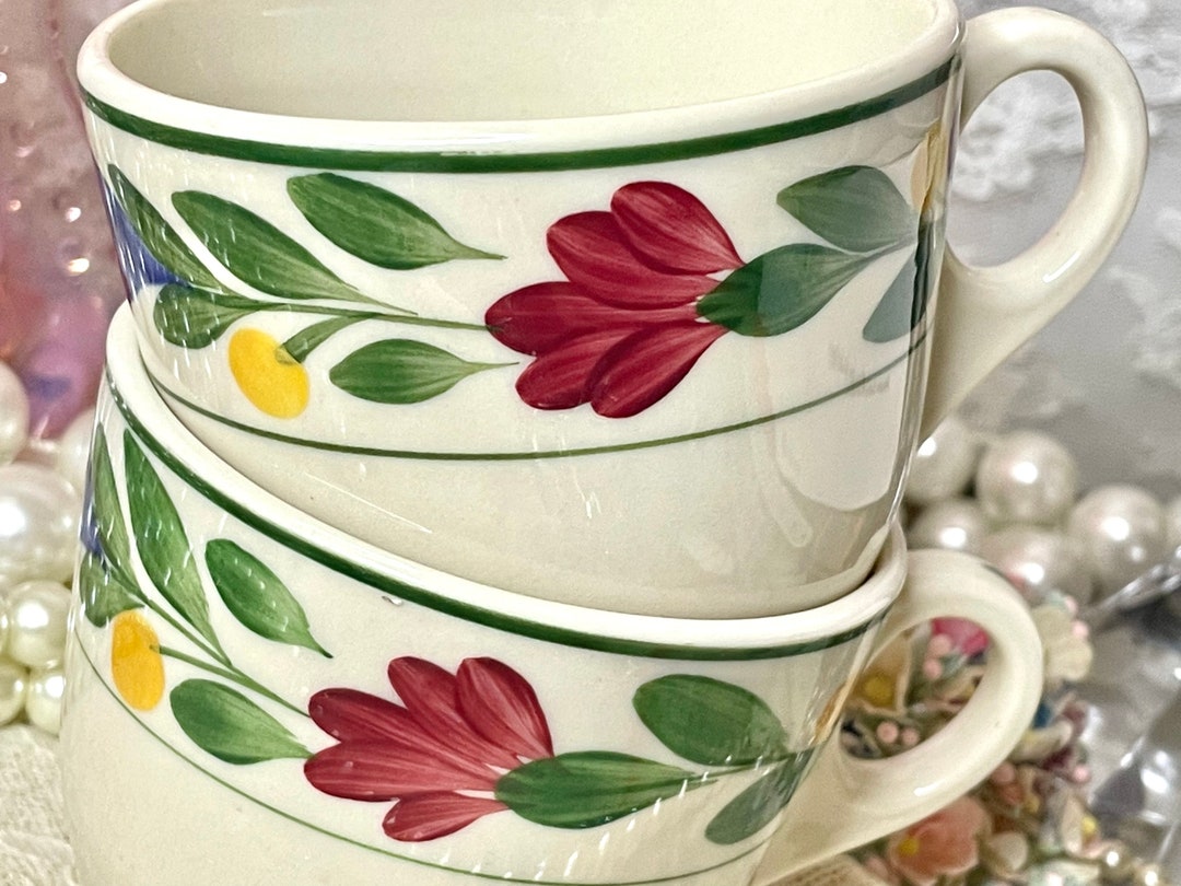 2 Shenango China Hand Painted Restaurant Mugs Coffee Cups Etsy