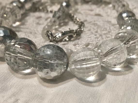 Razzle Dazzle Silver Clear Graduated Faceted  Bea… - image 2