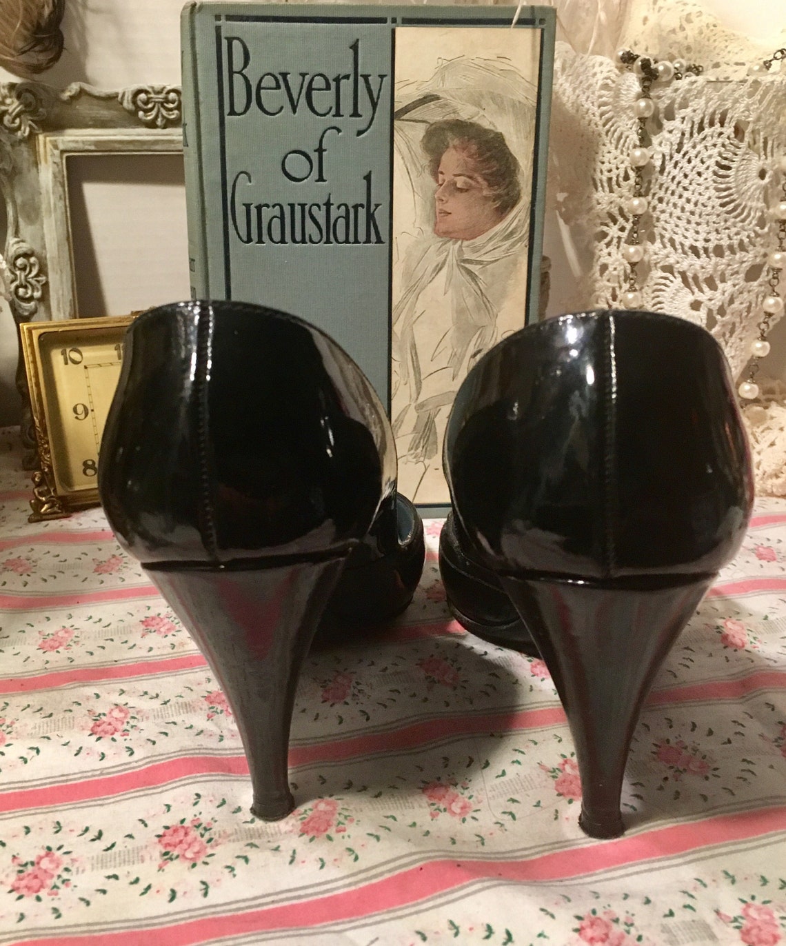 Black Patent Leather Pumps High Heels 1950s 1960s Size 6 Etsy
