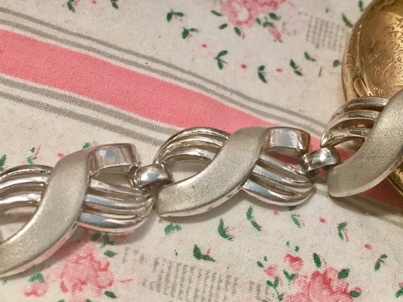 Crown Trifari Vintage Silver Bracelet ~ Polished … - image 5
