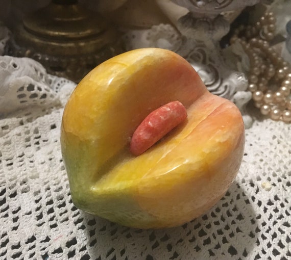 Stone Fruit Peach Pit And Wood Stem Etsy