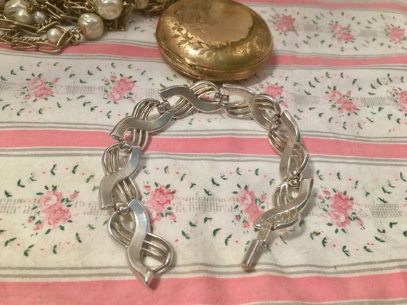 Crown Trifari Vintage Silver Bracelet ~ Polished … - image 8