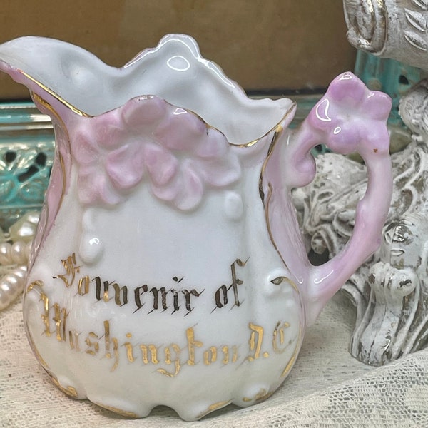 Perfect little pink Souvenir Cream Pitcher~ Washington DC ~ Germany