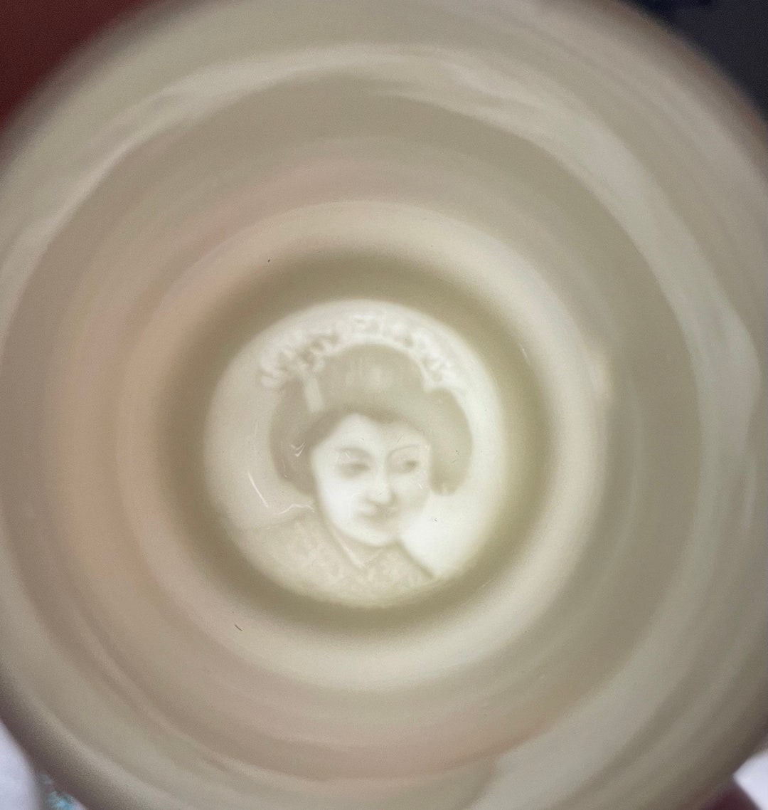 Lithophane Geisha Girl Cups rare Set of 8 Etsy