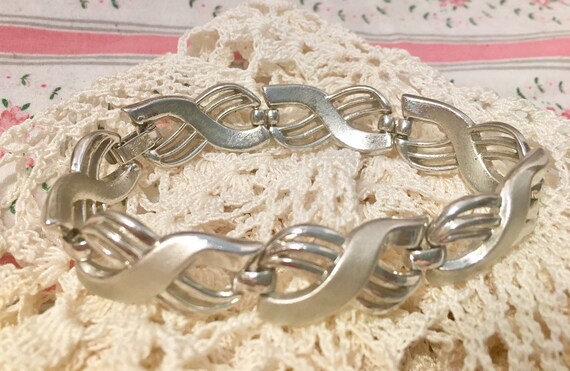 Crown Trifari Vintage Silver Bracelet ~ Polished … - image 3