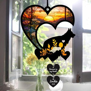 Personalized Dog Memorial Suncatcher: German Shepherd Acrylic Ornament