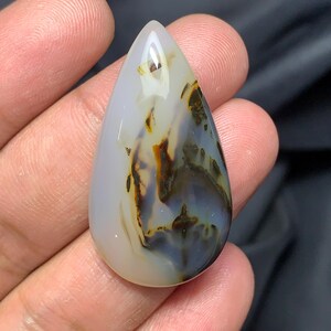 Naturlig Montana agat cabochon, Montana agat päronformad cabochon, Montana agat cabochon, ädelsten cabochon, 42×22×8 MM