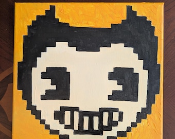 Bendy and the Ink Machine - Bendy - 8-bit Pixel Art Acrylic Canvas Painting