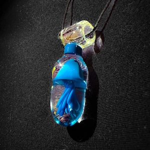 hand blown glass jellyfish pendant