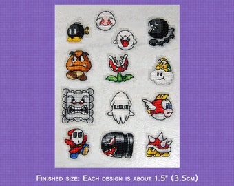 Mario Minis: Enemies - Cross Stitch Pattern