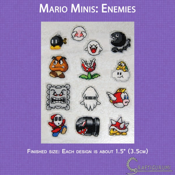 Mario Minis: Enemies - Cross Stitch Pattern