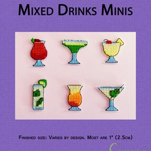 Mixed Drinks Minis Cross Stitch Pattern image 1