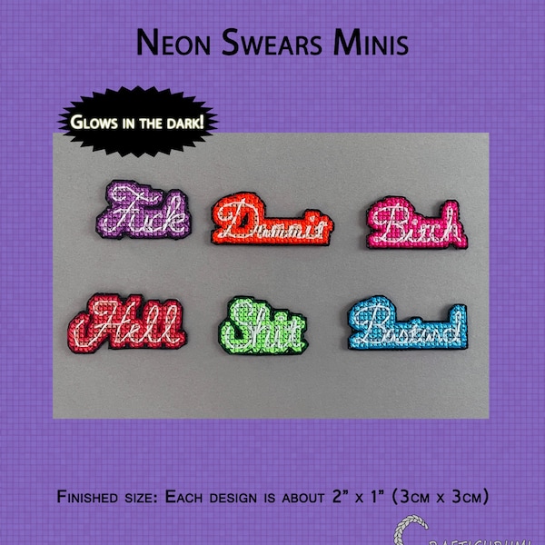 Neon Swears Minis - Cross Stitch Pattern