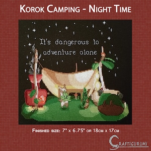 Korok Camping: Nachtzeit - Kreuzstichmuster
