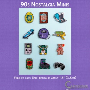 Ensemble de minis nostalgie des années 90 - motif point de croix