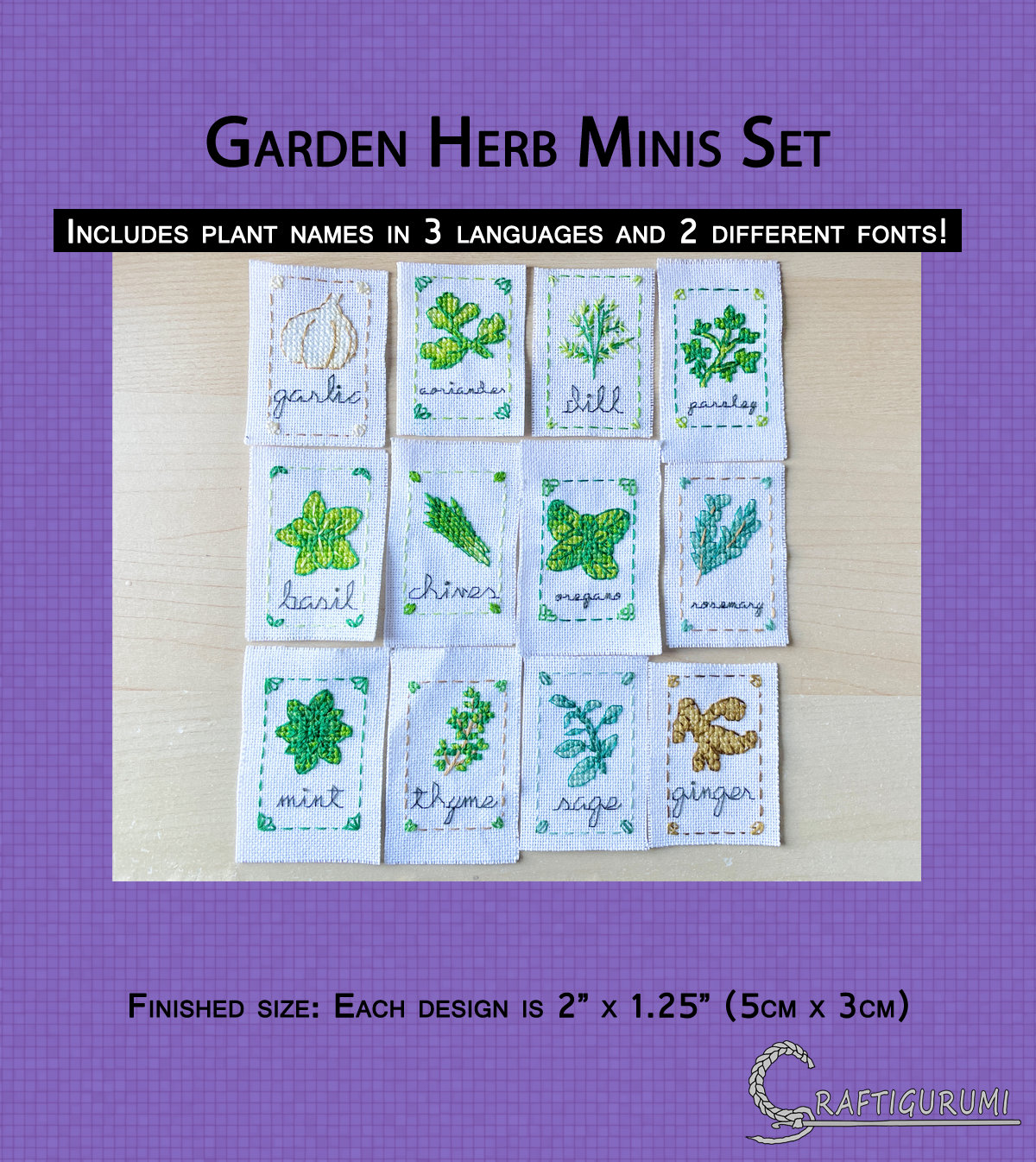 Magical Properties of Herbs PDF Cross Stitch Embroidery Pattern