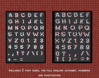 Glitchy Font - Cross Stitch Pattern
