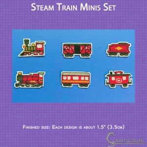 Minis Trem a Vapor - Padrão de Ponto Cruz