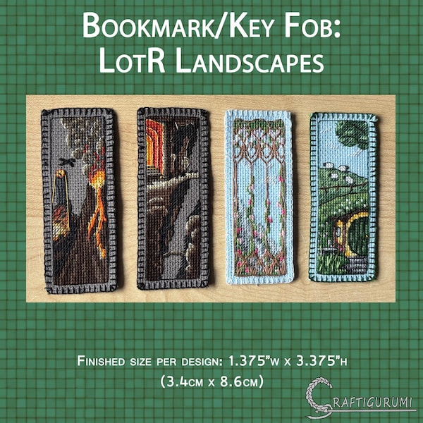 Signets/Porte-clés Paysage LotR - Motif de point de croix