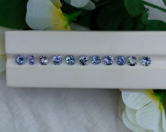 Unheated Tanzanite Cut Stone: 6.10 Carat Round Gemstone