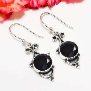 Black Onyx Gemstone Solid 925 Sterling Silver Earring, Elegant Earring, Elegant Jewelry Earring, Birthday Gift, Gift for Her, Silver Jewelry