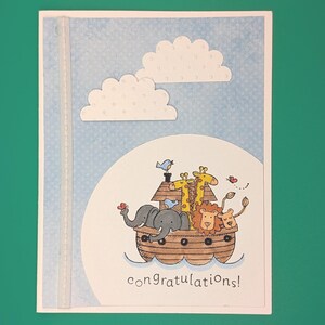 Niedliche Babykarte mit Arche Noah – Handgestempelte Grußkarte von Stampin' Up!