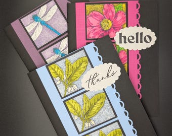 Set of 3 All-Occasion Notecards – Handmade Greeting Card, Stampin' Up!