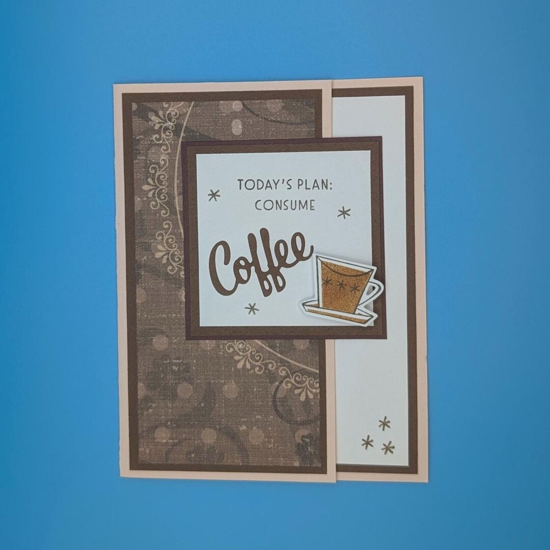 Coffee Message Card Coffee Lover Card: Handstamped Greeting Card - Etsy