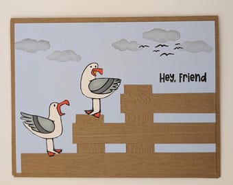 Karta Seagull Friends – ręcznie stemplowana kartka z pozdrowieniami, Stampin' Up!